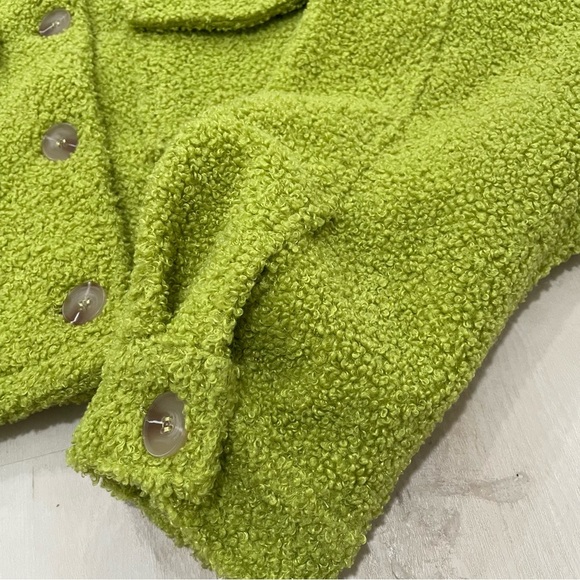 NWT Mimosa Women’s Large Textured Green Jacket Crop Boxy Fit Button-Up - Picture 3 of 11